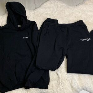 Sporty & Rich Black Hoodie and Joggers Sweat Suit Size XL